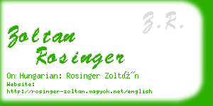 zoltan rosinger business card